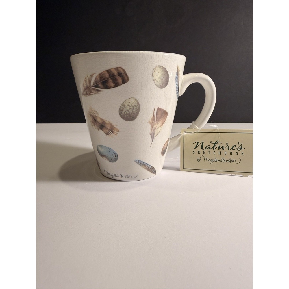 Hallmark Nature's Sketchbook Marjolein Bastin Feather Coffee Mug NWT